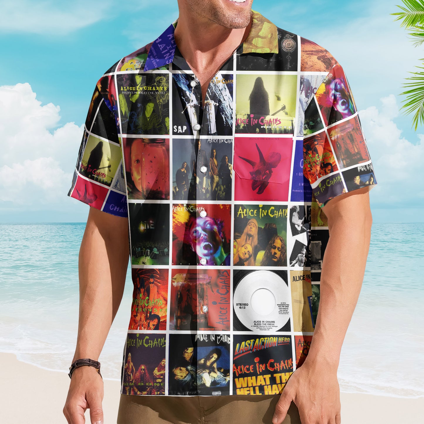 Alice in Chains Album Collage Hawaiian Shirt –  Rock Music Fan Shirt