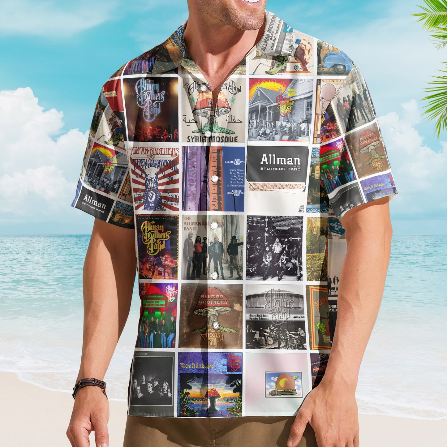 Allman Brothers Band Album Collage Hawaiian Shirt –  Rock Music Band Fan Shirt