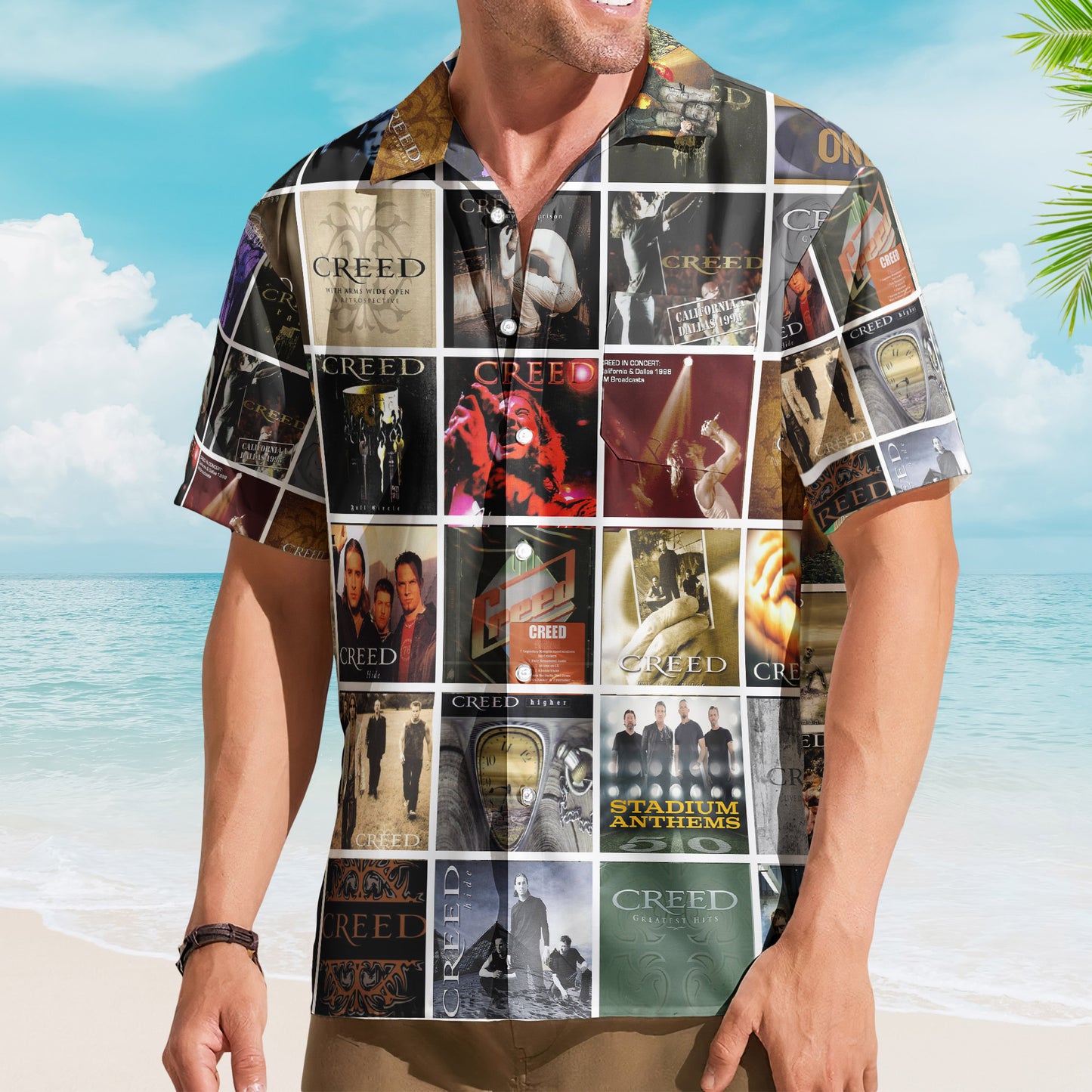Creed Album Collage Hawaiian Shirt –  Rock Music Band Fan Shirt