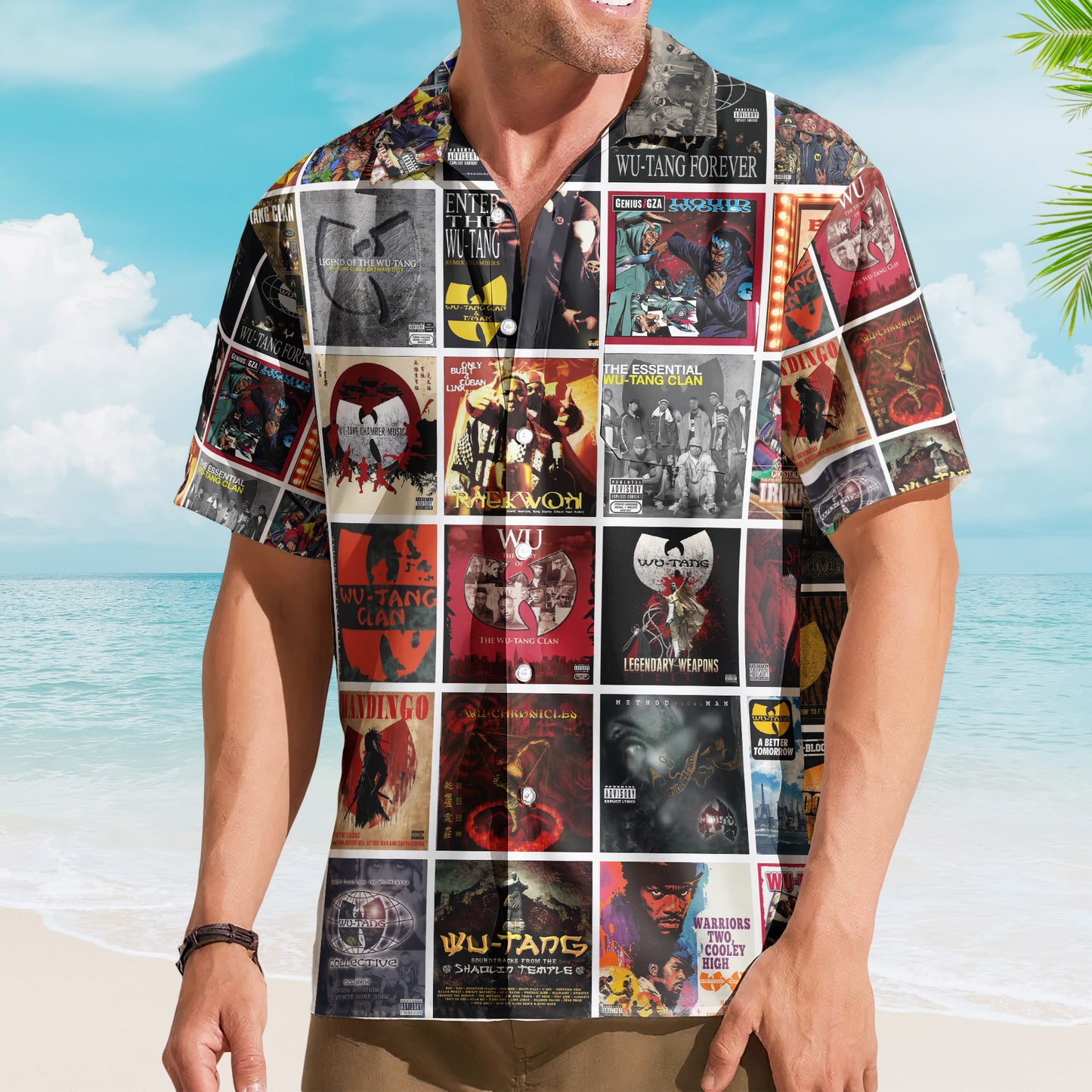Wu-Tang Clan Hawaiian Shirt – Album Cover Collage Hip-Hop Summer Button Up