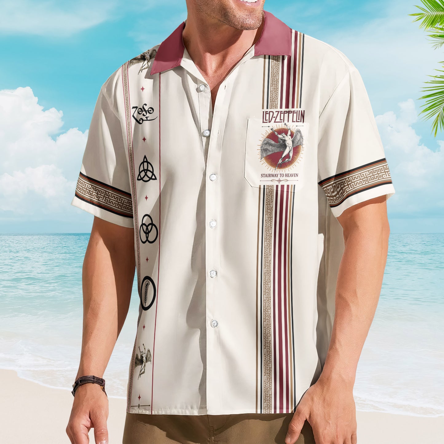 Led Zeppelin Swan Song Hawaiian Shirt – Luxury Vintage Rock Band Aloha Shirt
