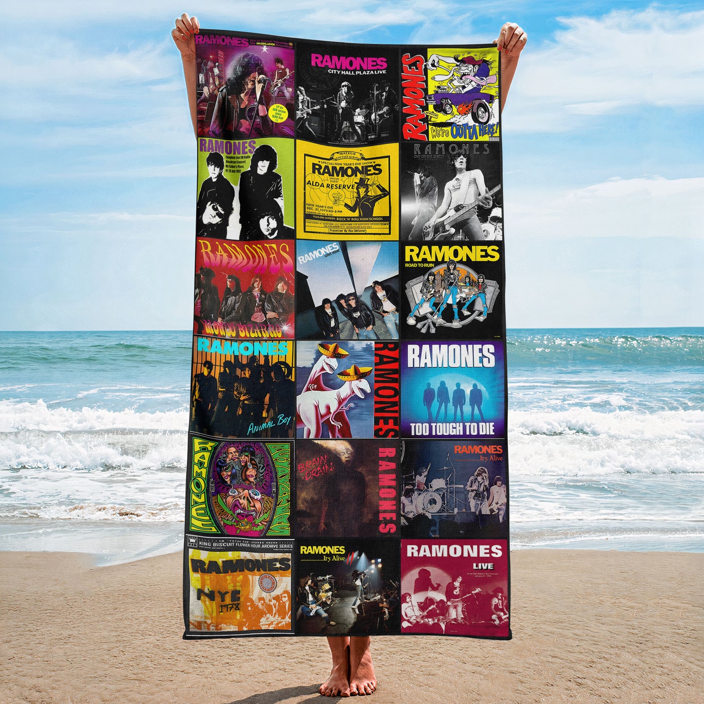 Ramones Beach Towel – Album Cover Collage Punk Rock Towel