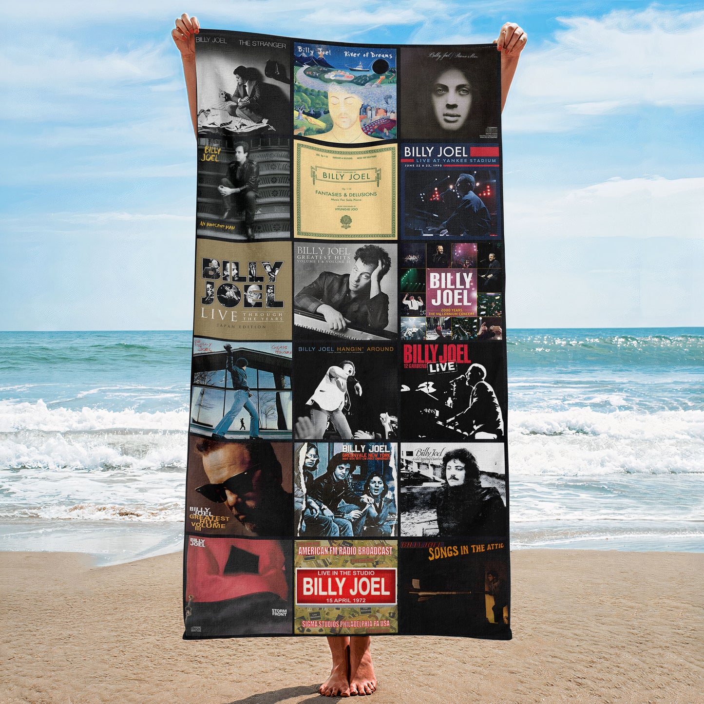 Billy Joel Beach Towel – Album Cover Collage Classic Rock Towel