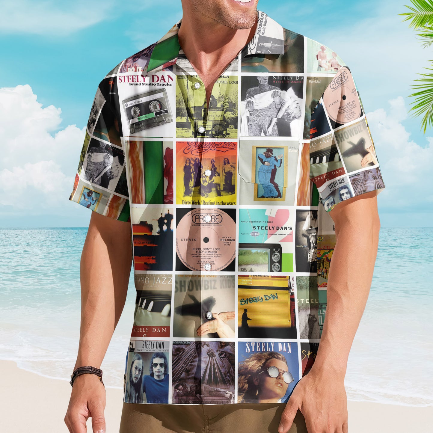 Steely Dan Album Collage Hawaiian Shirt –  Rock Music Band Fan Shirt