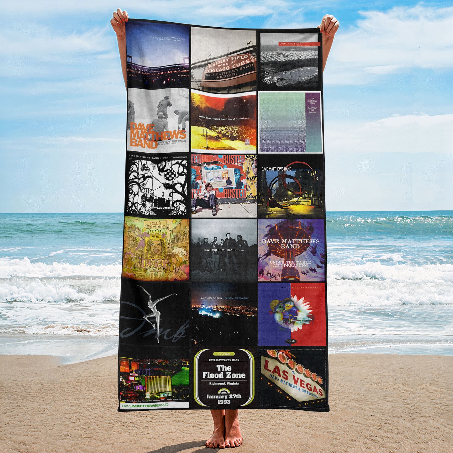 Dave Matthews Band Beach Towel – Album Cover Collage Rock Towel