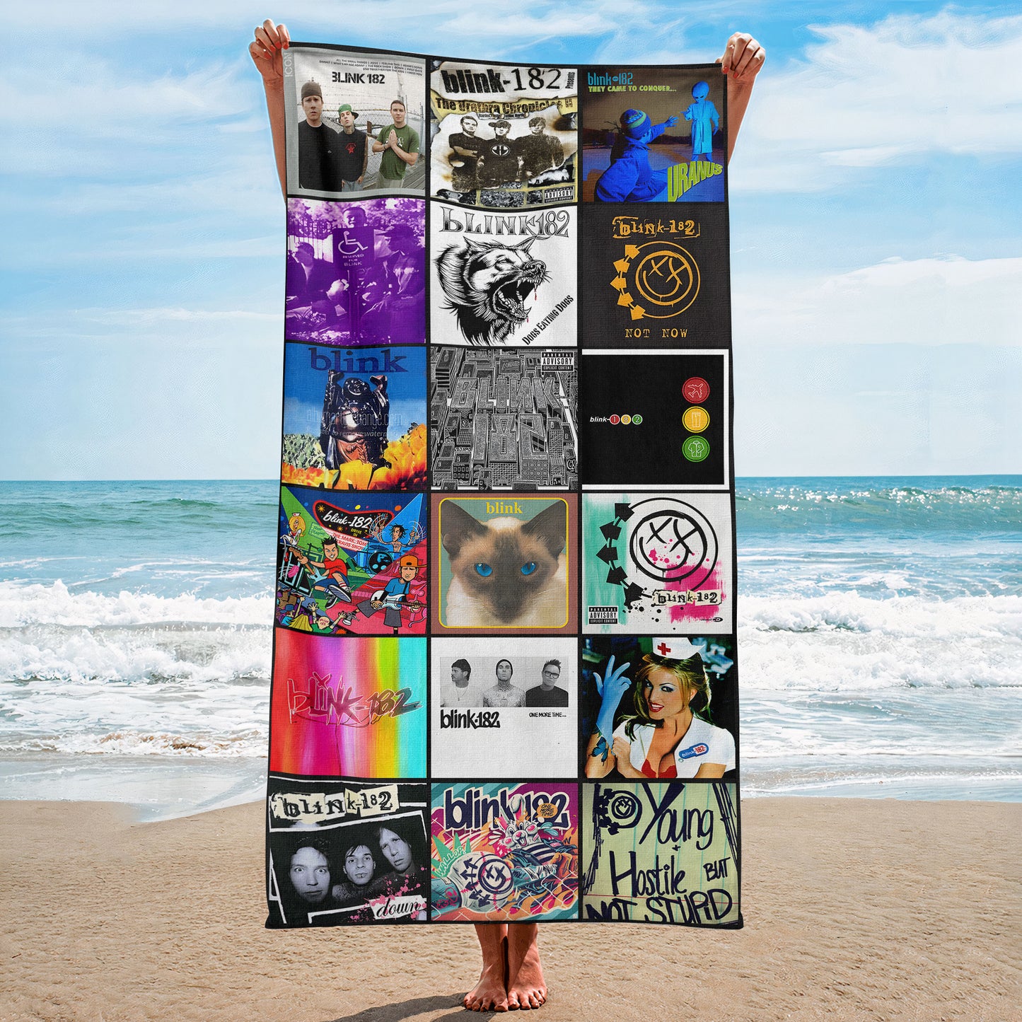 Blink-182 Beach Towel – Album Cover Collage Pop Punk Towel
