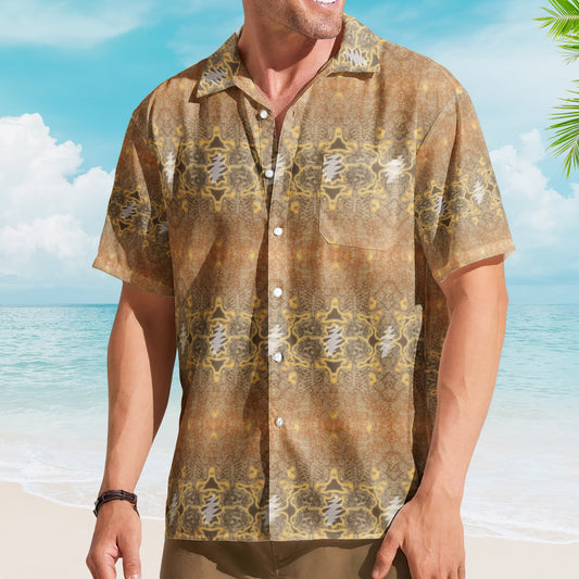 Grateful Dead Desert Bolt Electric Woodcut III Hawaiian Shirt – Retro Music Album Art Inspired Shirt