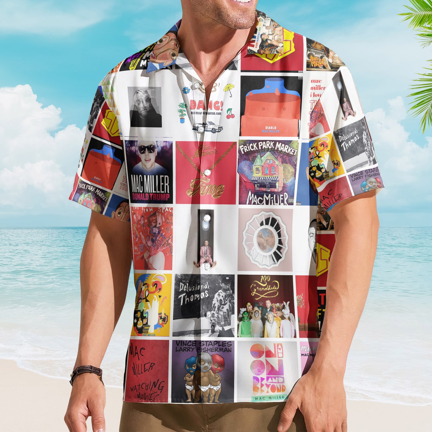 Mac Miller Album Collage Hawaiian Shirt – Hip-Hop Music Fan Shirt
