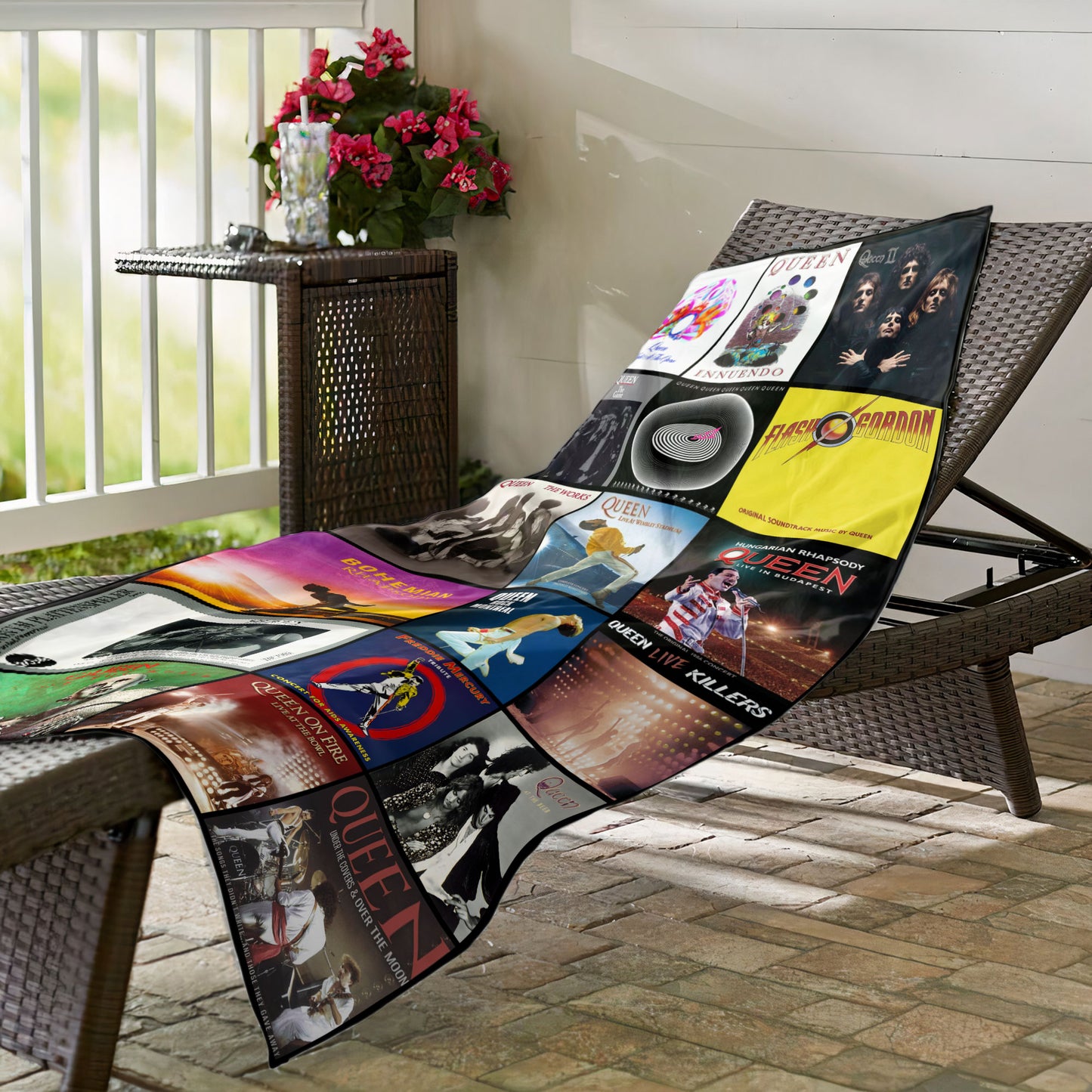 Queen Beach Towel – Album Cover Collage Classic Rock Towel