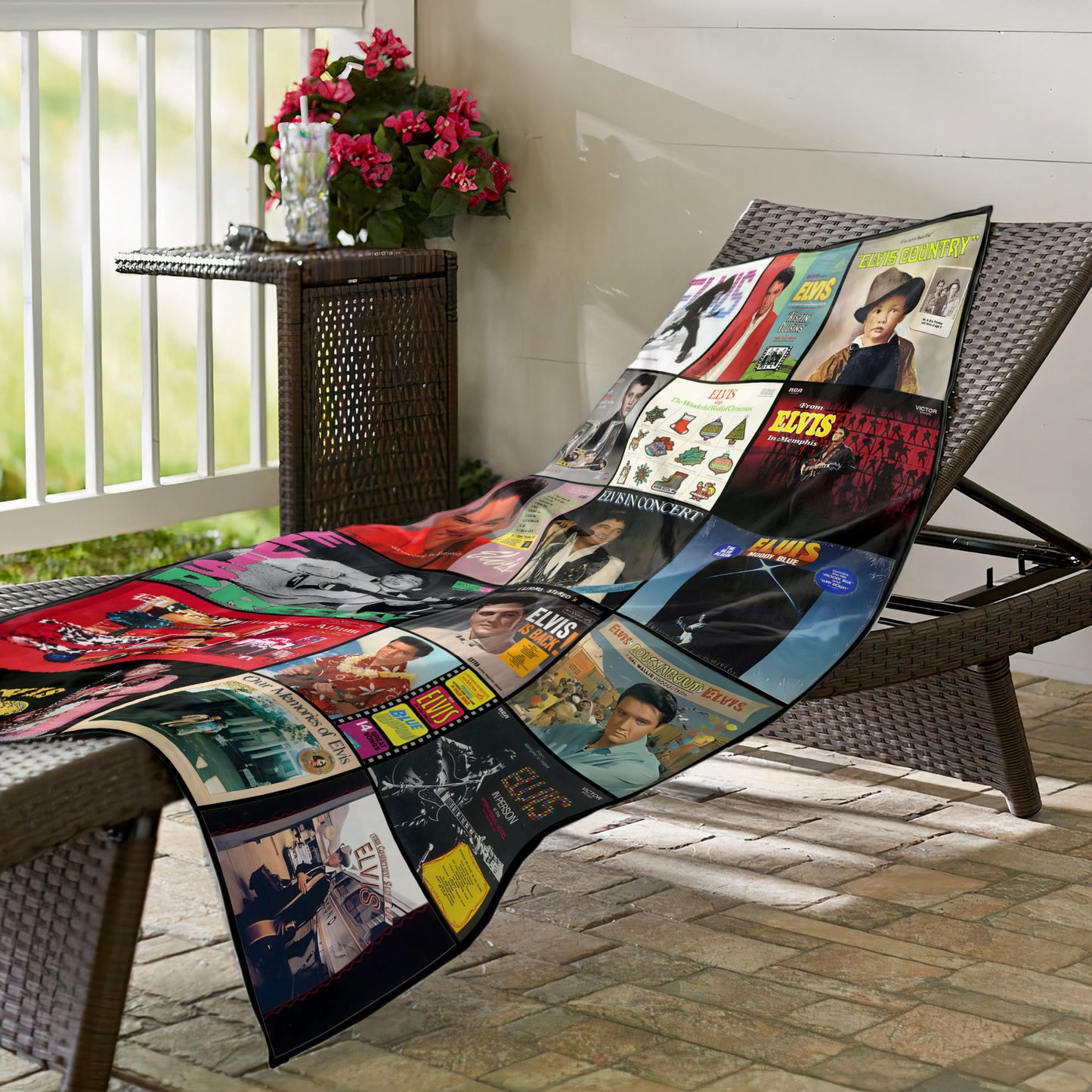 Elvis Presley Beach Towel – Album Cover Collage Rock & Roll Towel