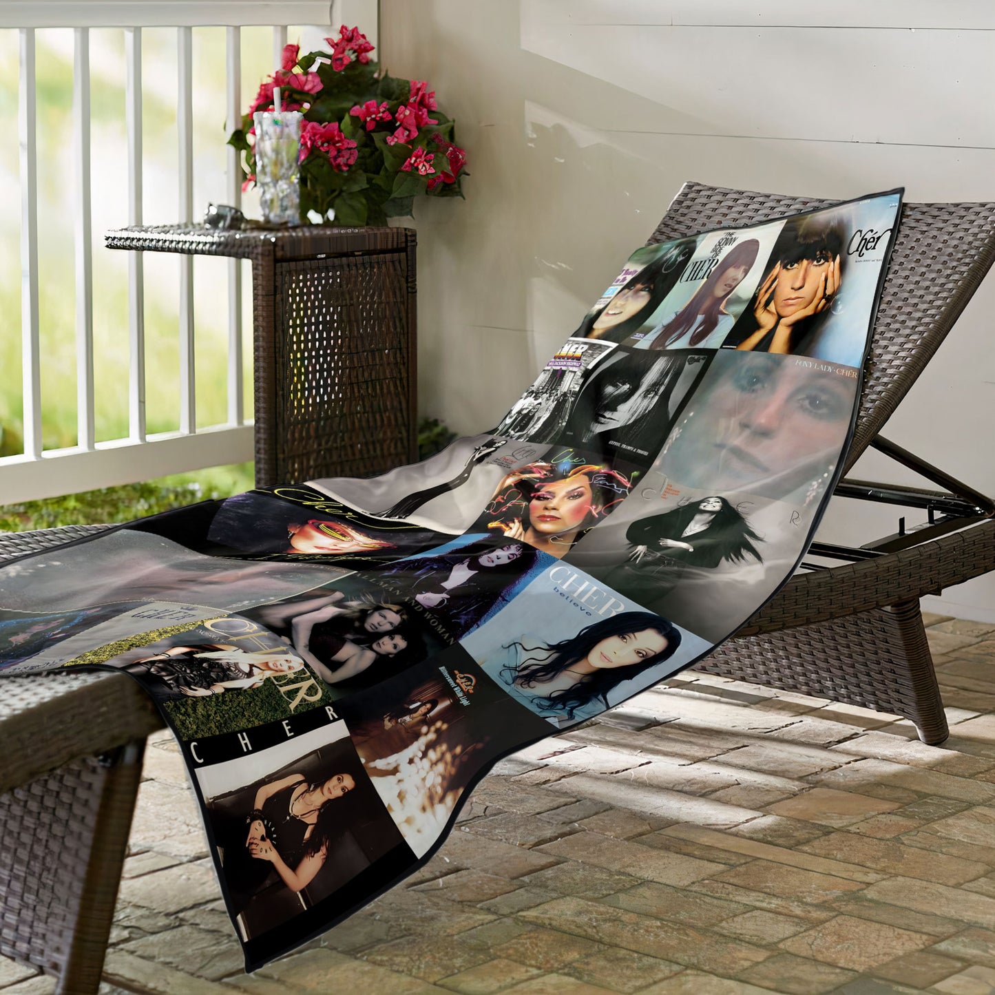 Cher Beach Towel – Album Cover Collage Pop and Rock Towel
