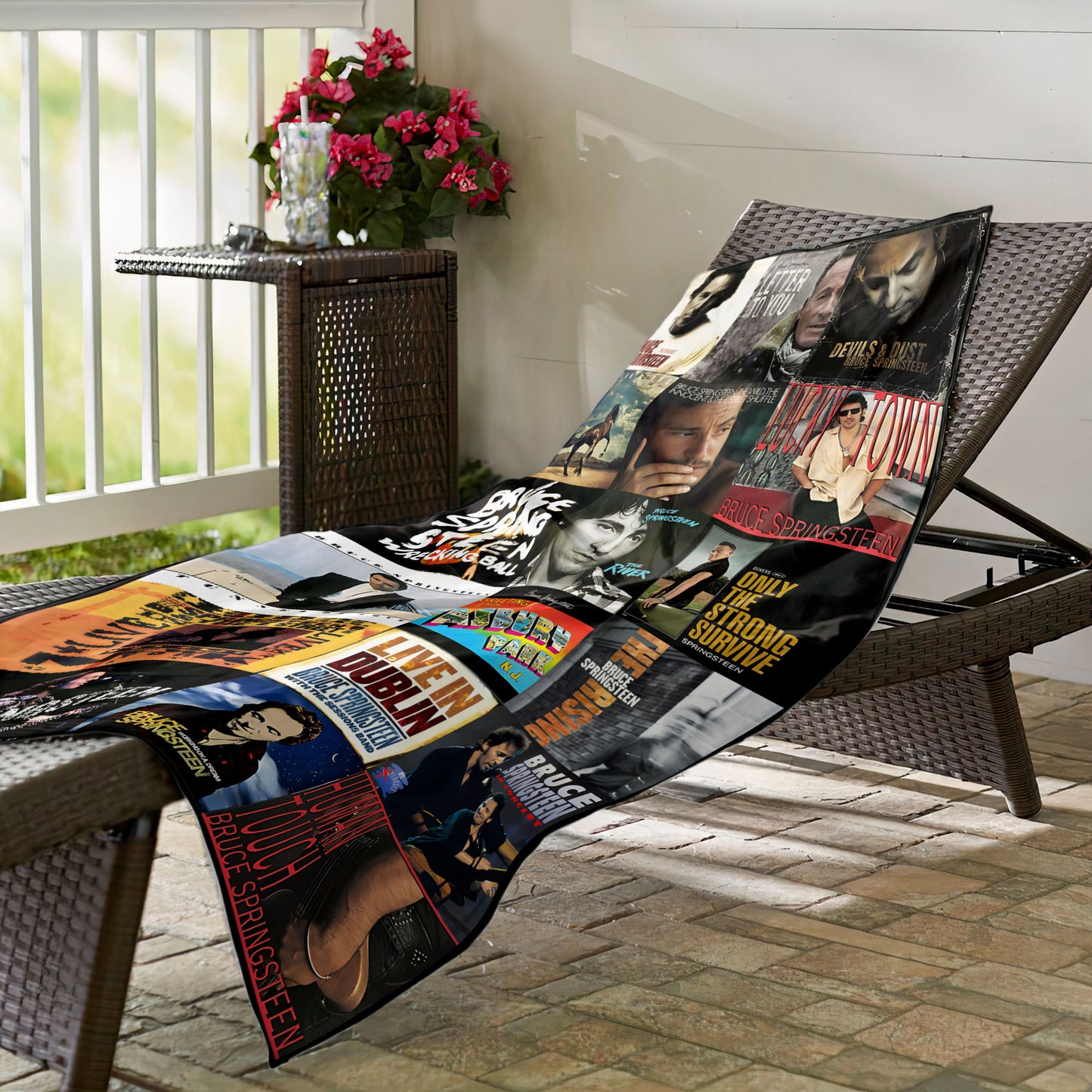 Bruce Springsteen Beach Towel – Album Cover Collage Classic Rock Towel