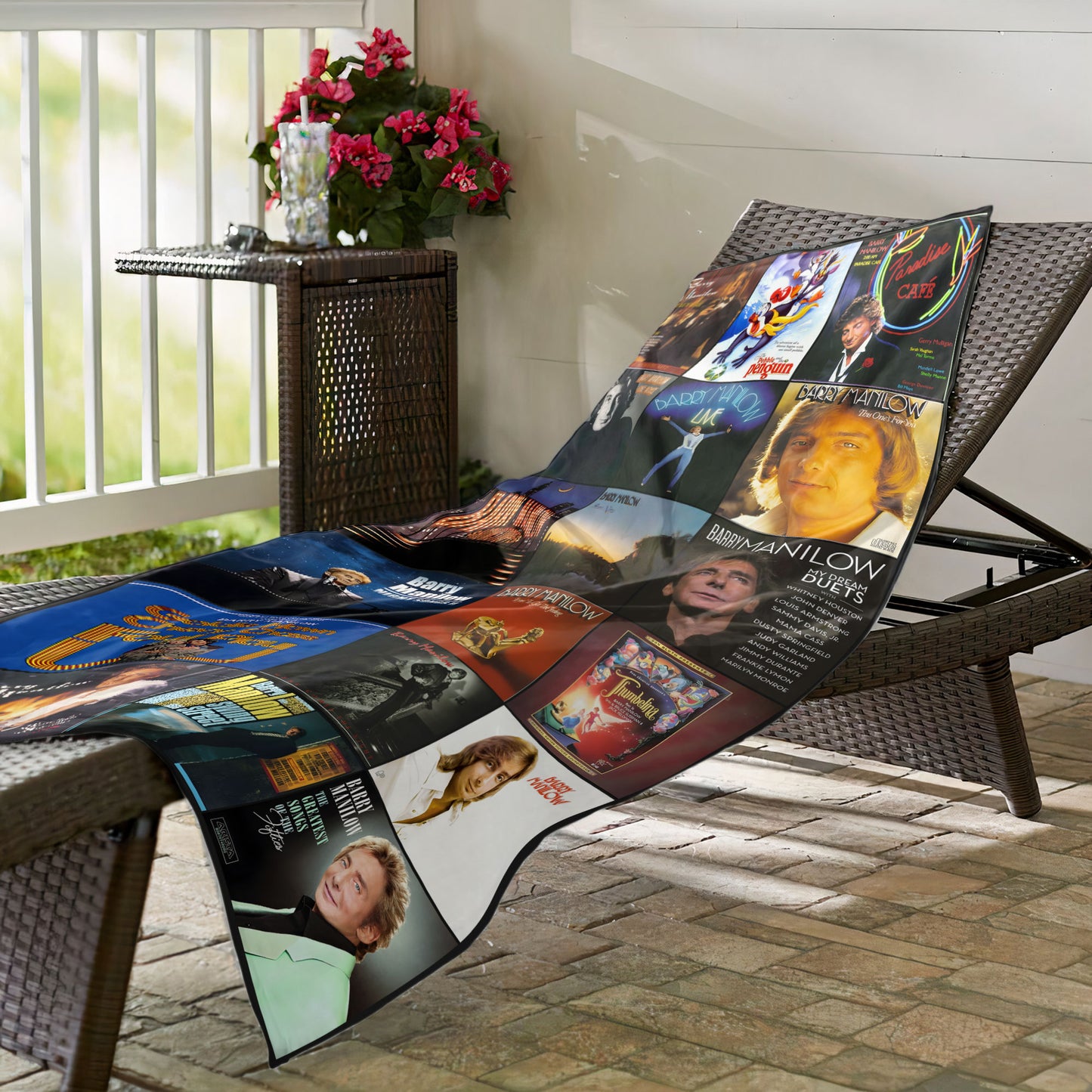 Barry Manilow Beach Towel – Album Cover Collage Pop and Rock Towel