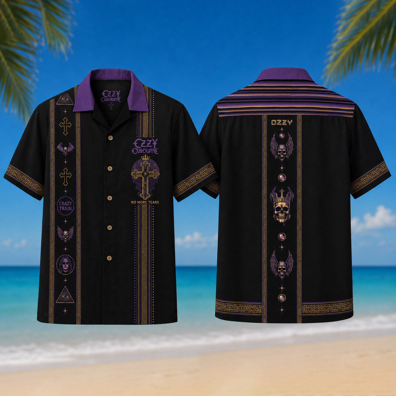 Ozzy Osbourne Luxury Design Hawaiian Shirt – Heavy Metal Inspired Purple Hawaiian Shirt