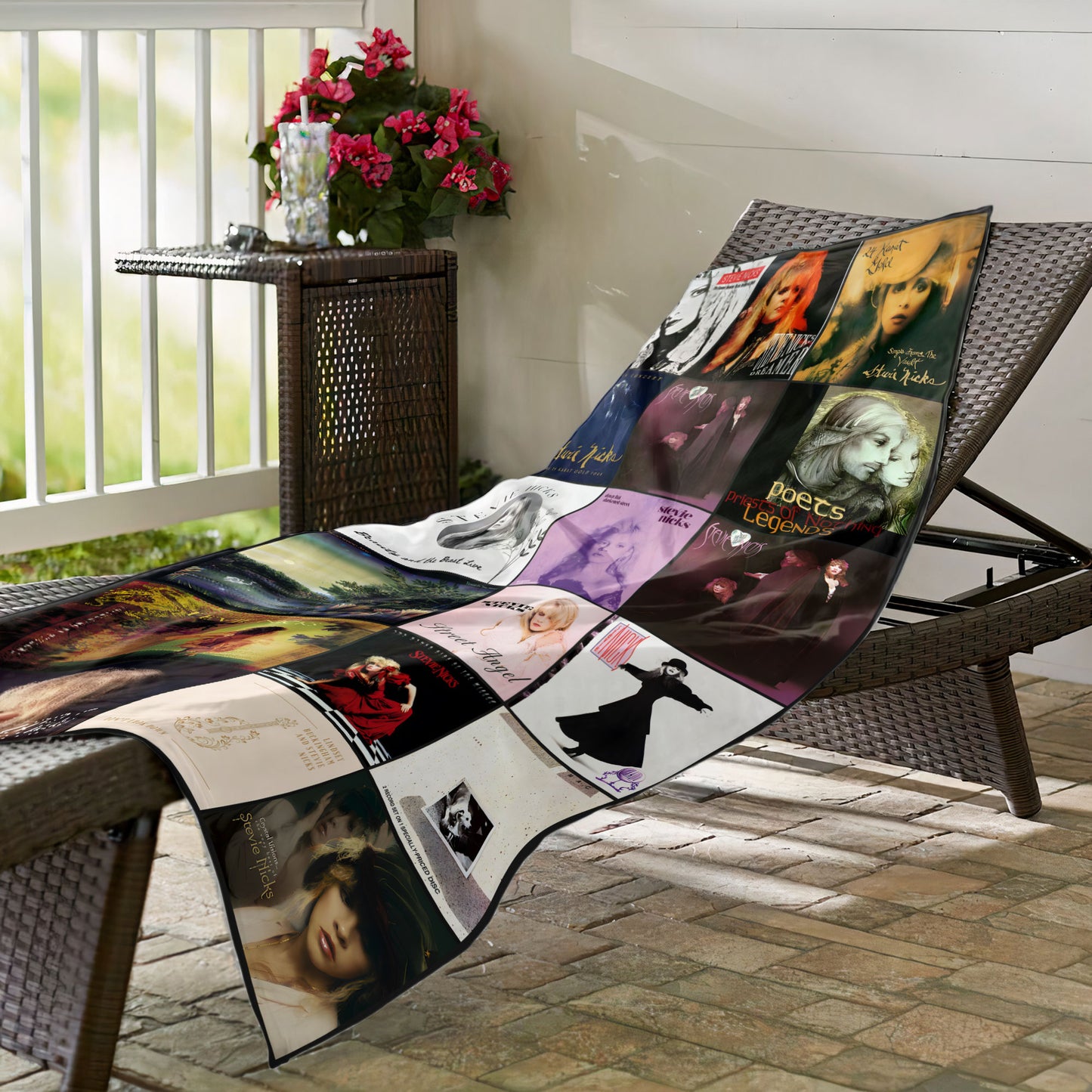 Stevie Nicks 1 Beach Towel – Album Cover Collage Classic Rock Towel