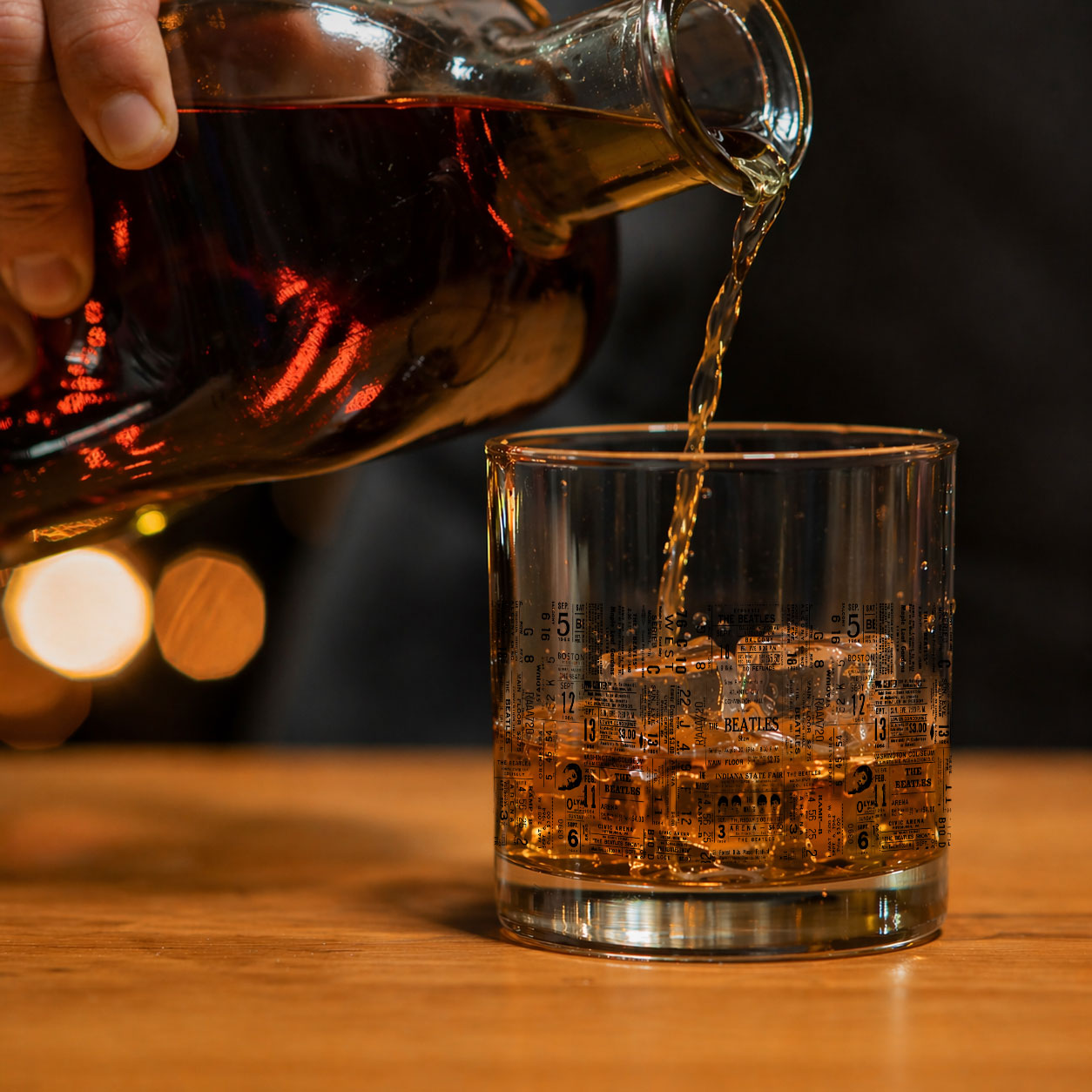 The Beatles Inspired Printed Effect Whiskey Glass – Ticket Design ( With Gift Box)
