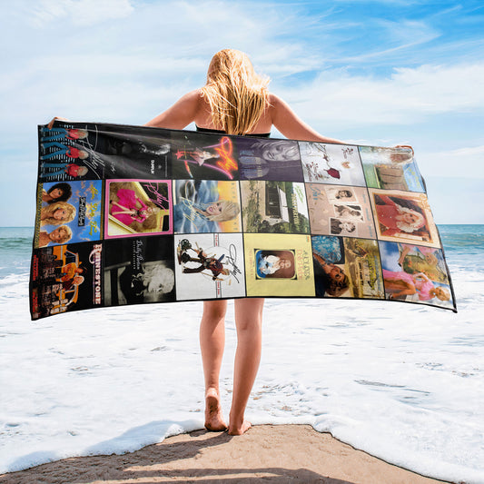 Dolly Parton Beach Towel – Album Cover Collage Country Music Towel