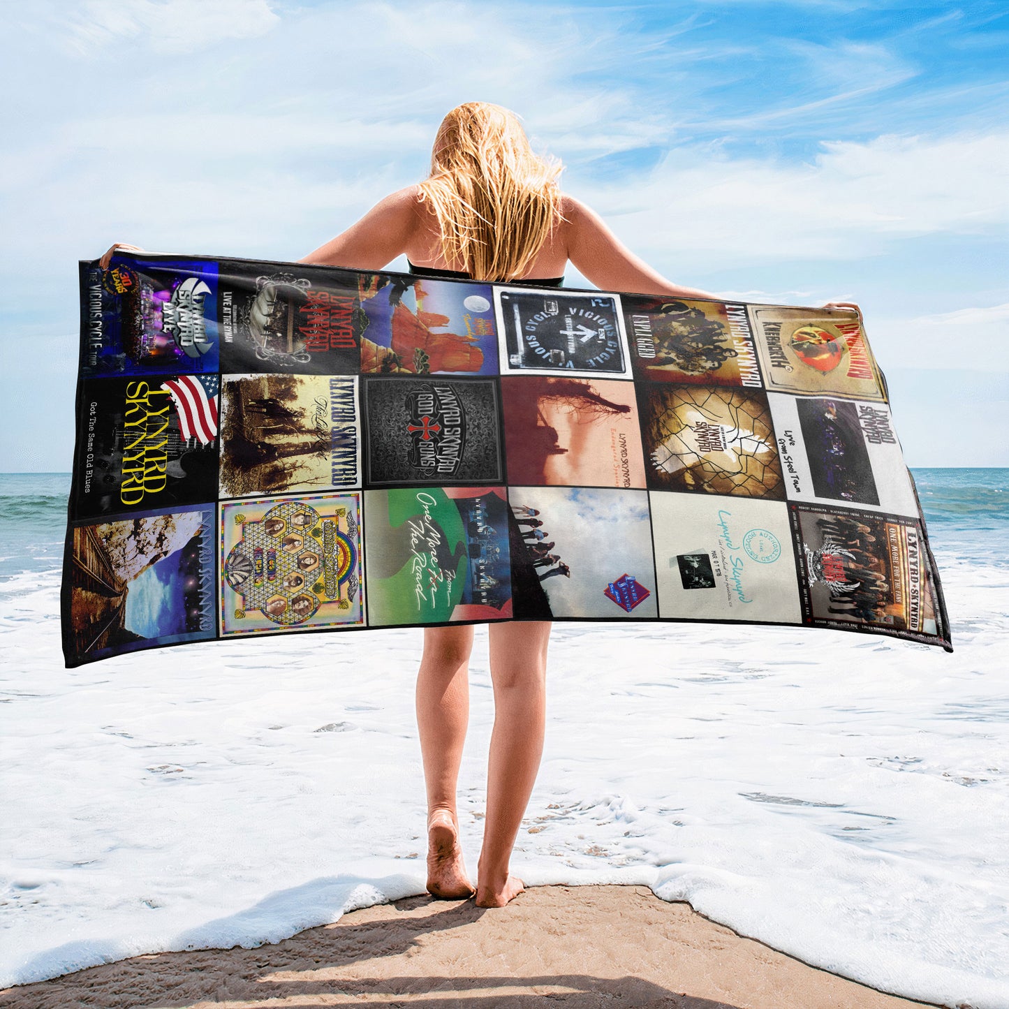 Lynyrd Skynyrd Beach Towel – Album Cover Collage Southern Rock Towel