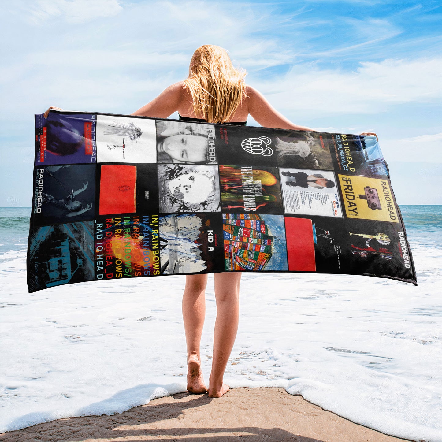 Radiohead Beach Towel – Album Cover Collage Alternative Rock Towel