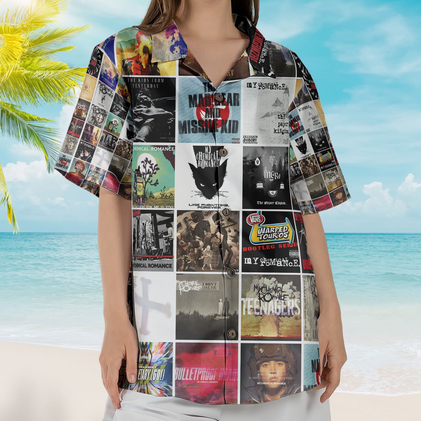 Deep Purple Hawaiian Shirt – Vintage Album Collage Classic Rock Style