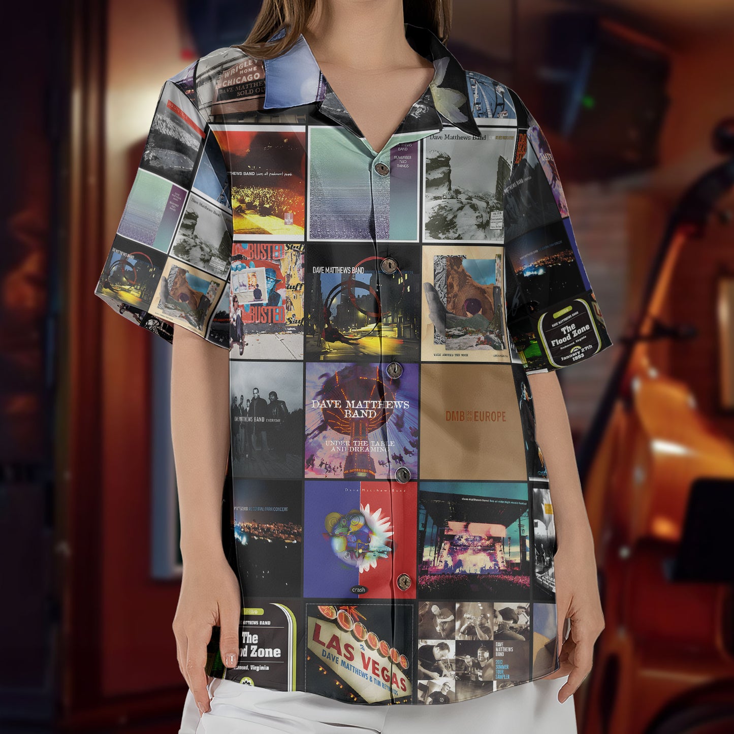 Dave Matthews Band Hawaiian Shirt – Album Cover Collage Jam Band Summer Button Up