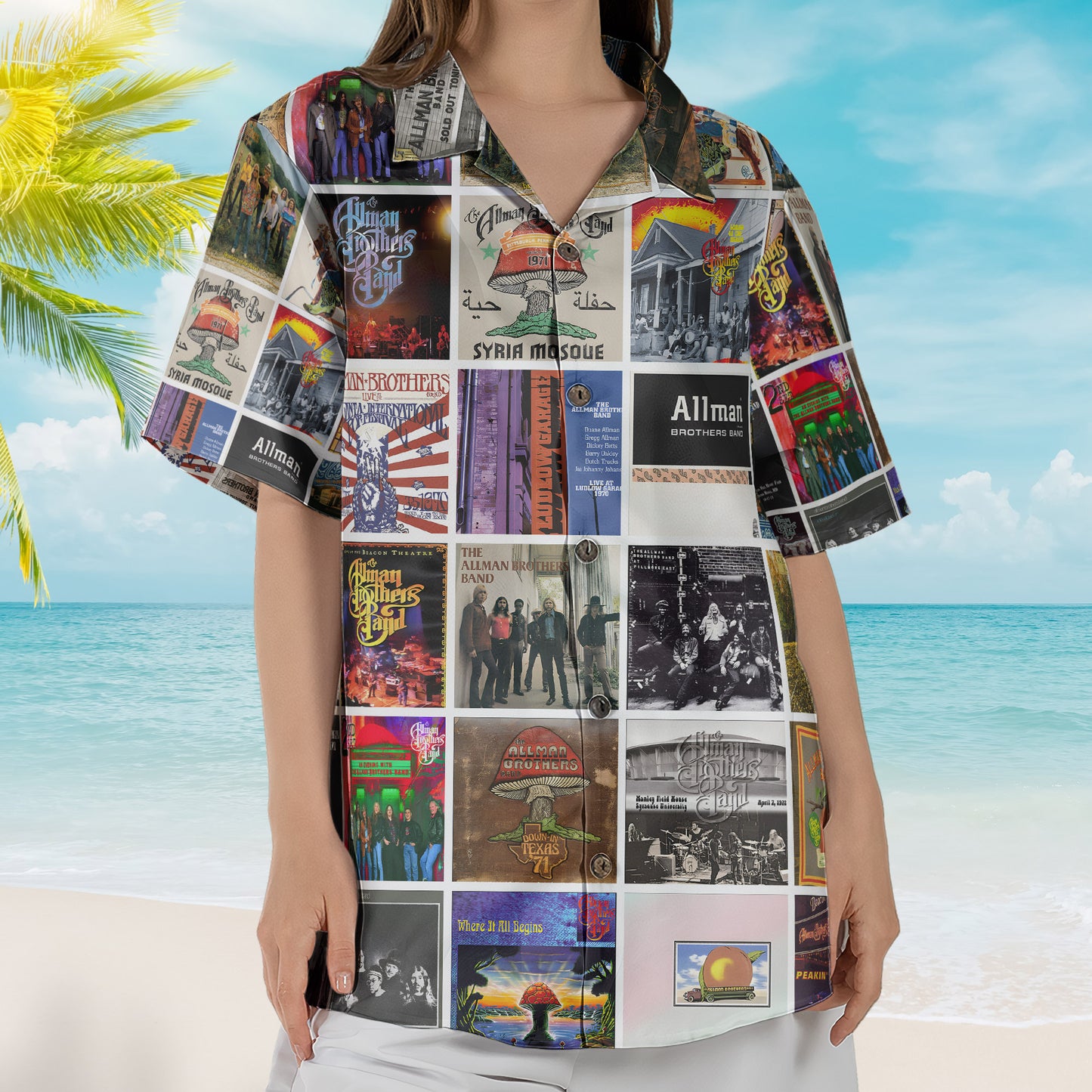 Allman Brothers Band Album Collage Hawaiian Shirt –  Rock Music Band Fan Shirt