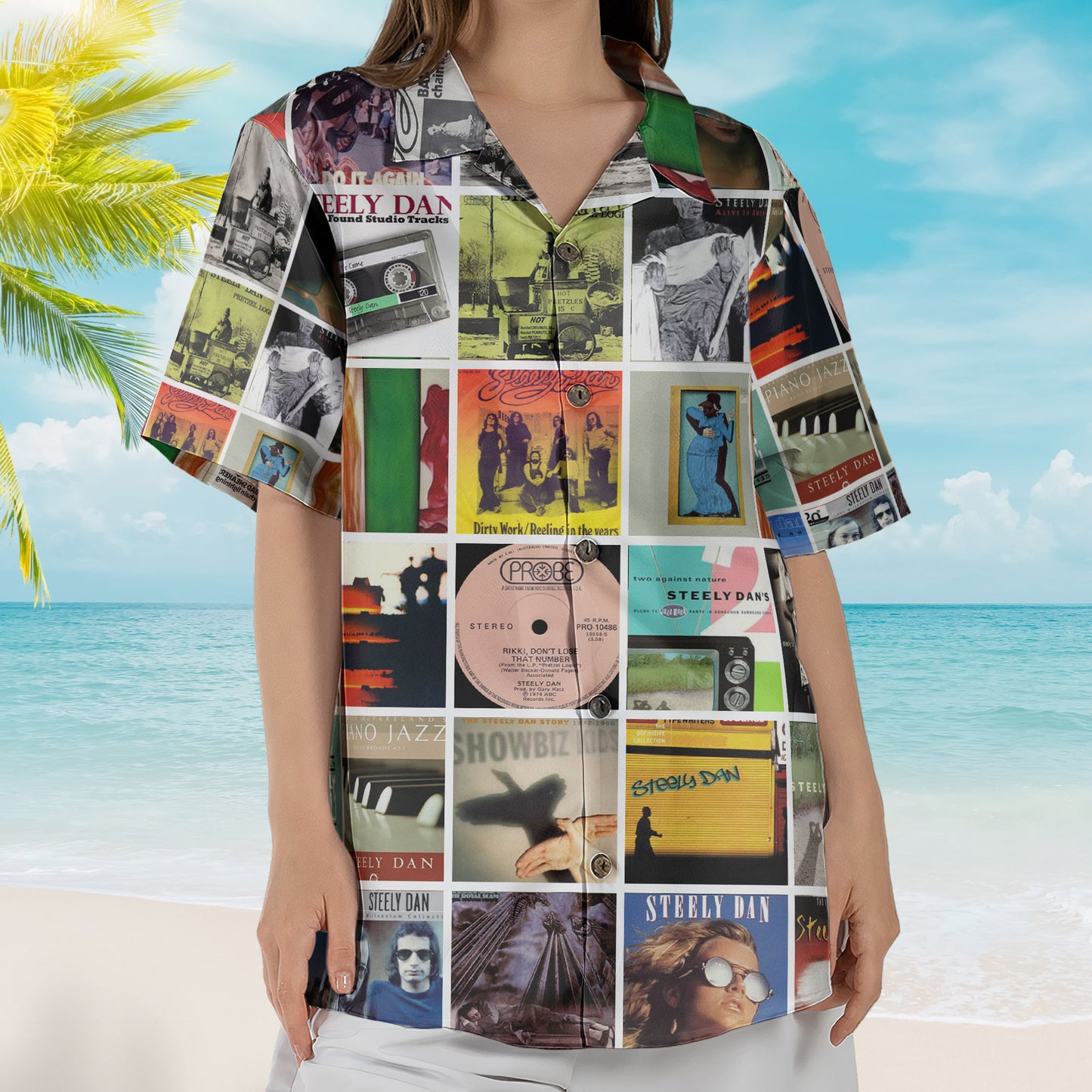 Steely Dan Album Collage Hawaiian Shirt –  Rock Music Band Fan Shirt