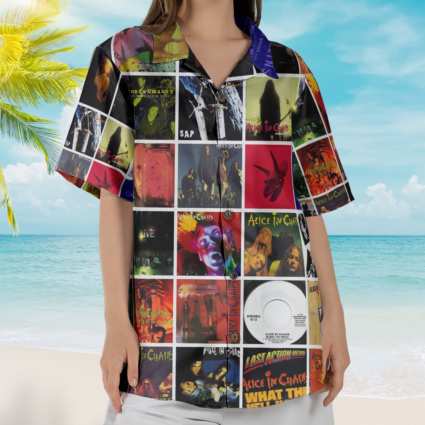 Alice in Chains Album Collage Hawaiian Shirt –  Rock Music Fan Shirt
