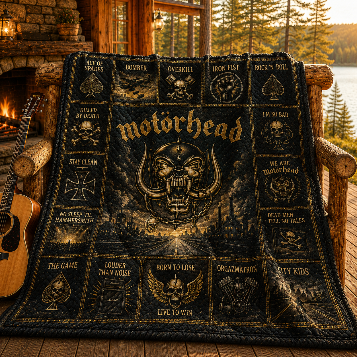 Motorhead Heavy Metal Quilt Blanket – Ace Of Spades Journey In Every Stitch