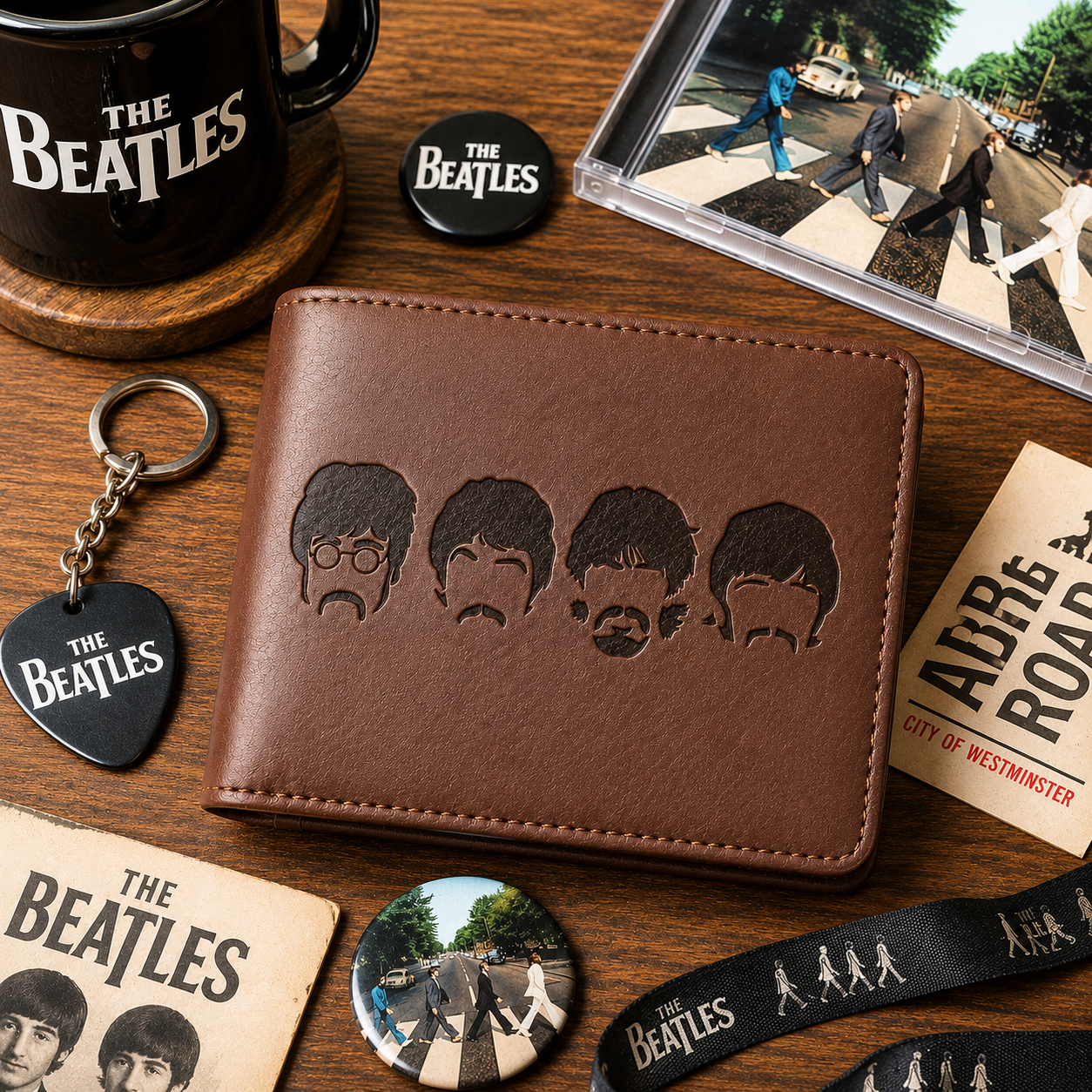 The Beatles Portrait Wallet –  The Beatles Inspired Leather Wallet (With Box)