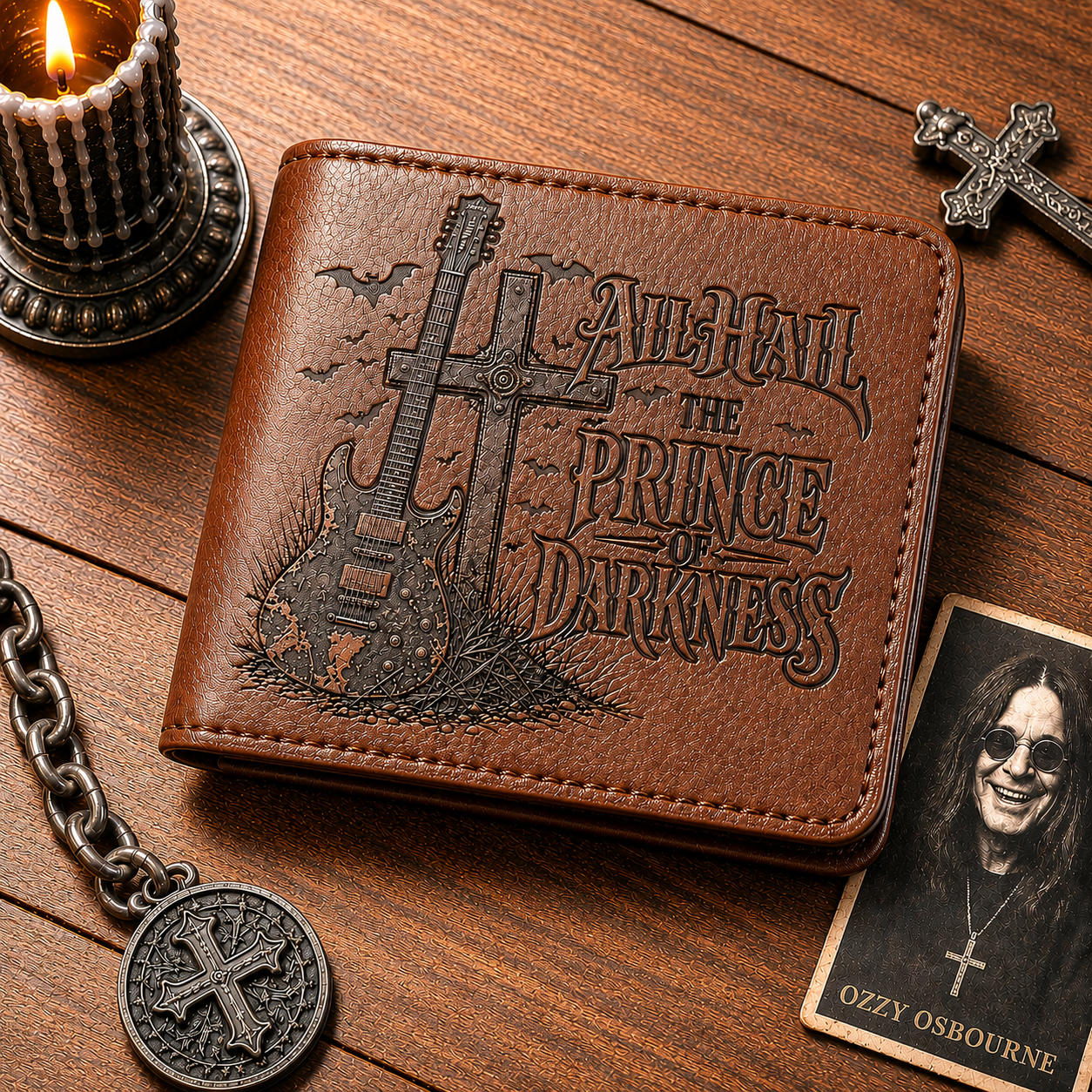 All Hail The Prince Of Darkness Wallet –  Ozzy Osbourne Inspired Leather Wallet (With Box)