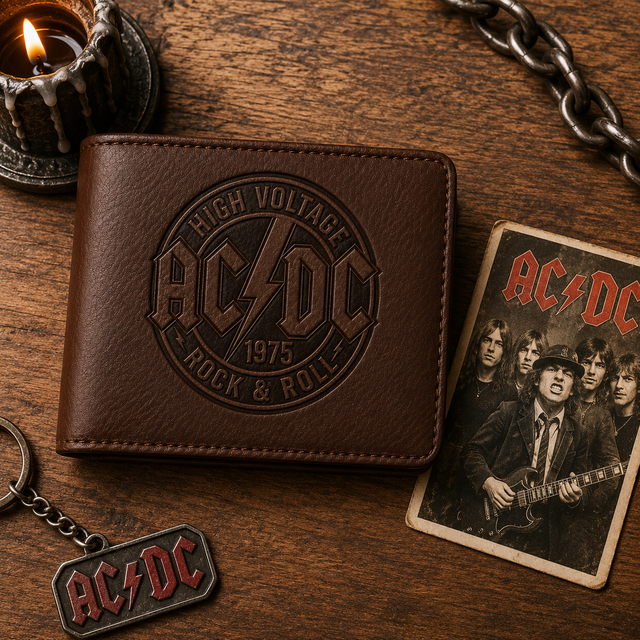 ACDC Wallet –  ACDC Inspired Leather Wallet (With Box)