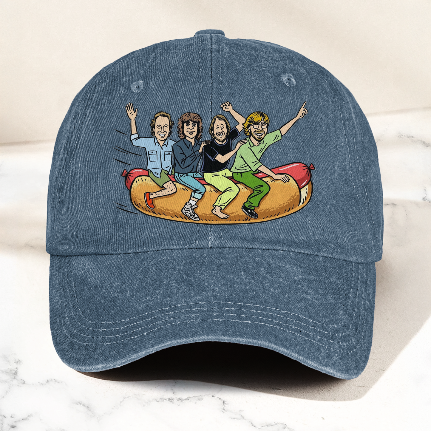 Phish Flying Hot Dog Vintage Denim Cap – Retro Music Band Cap Gift For Dad (With Box)