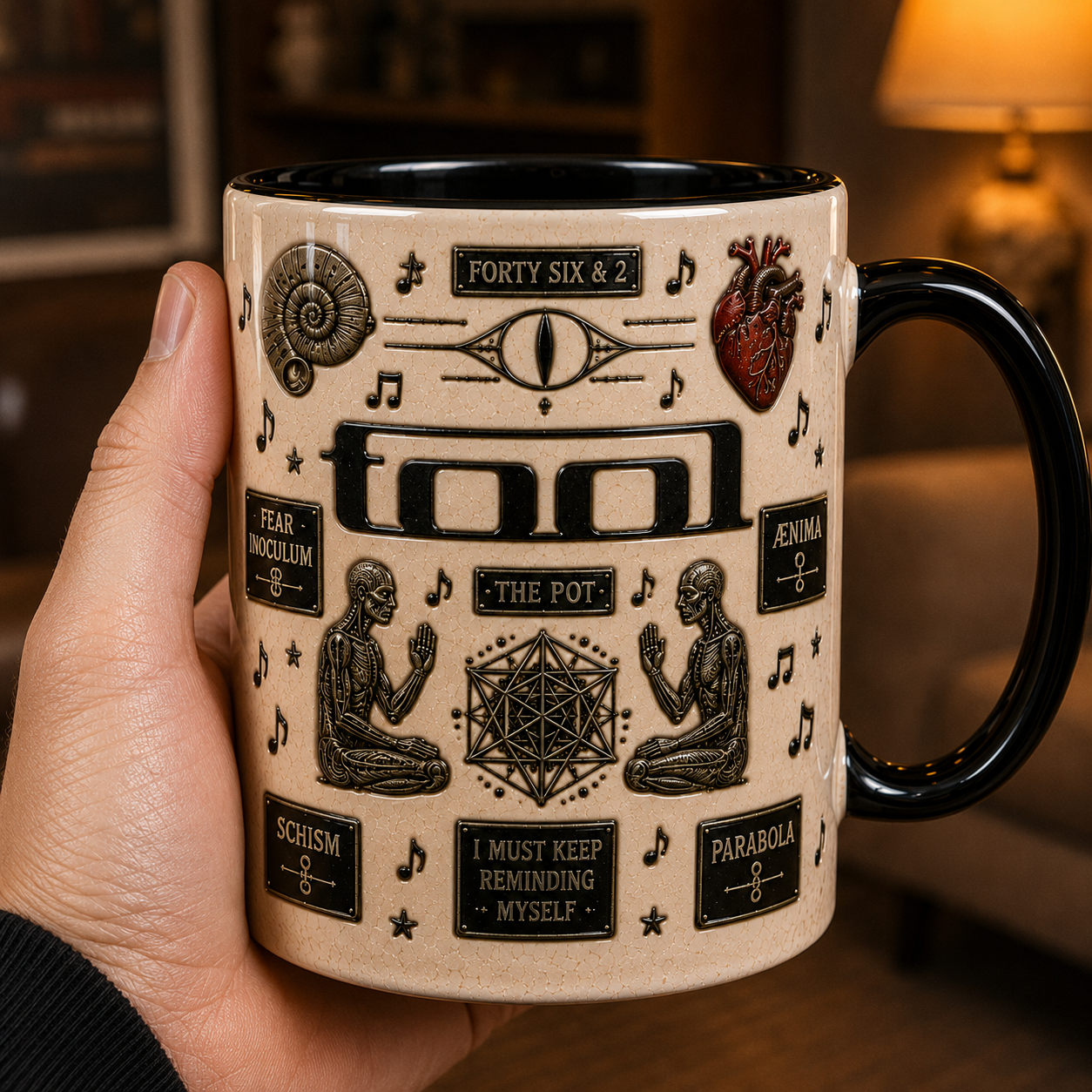 Tool Band Ceramic Mug – Schism Sacred Geometry Coffee Cup Fan Gift