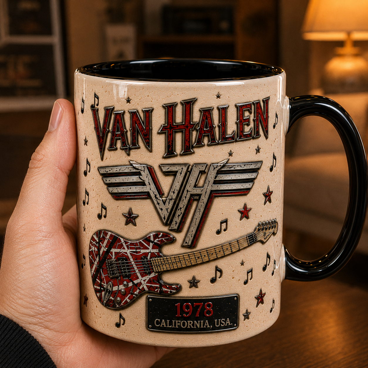 Van Halen Ceramic Mug – 1978 California Retro Hard Rock Ceramic Coffee Cup Fan Gift