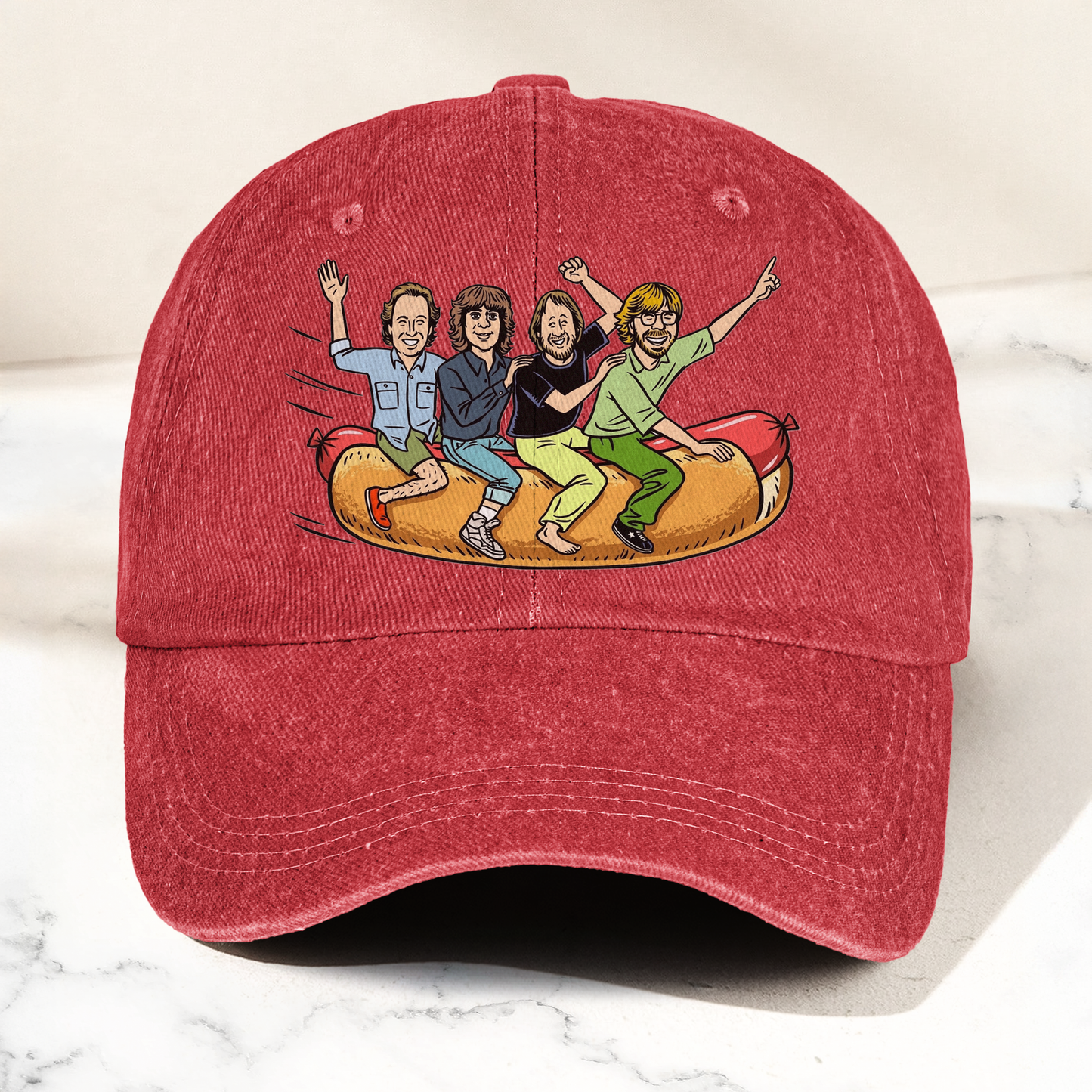 Phish Flying Hot Dog Vintage Denim Cap – Retro Music Band Cap Gift For Dad (With Box)