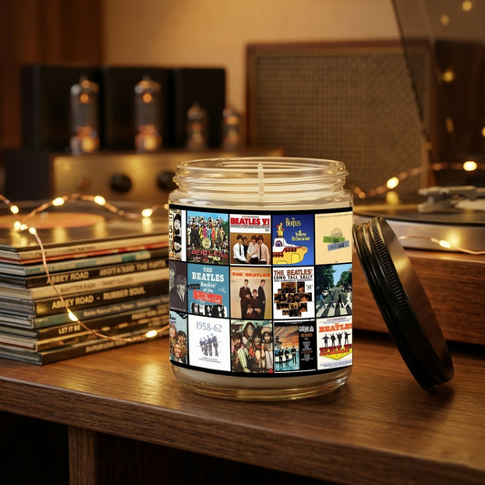 Retro Music The Beatles Album Candle – Vintage Vinyl Record Aesthetic Soy Candle