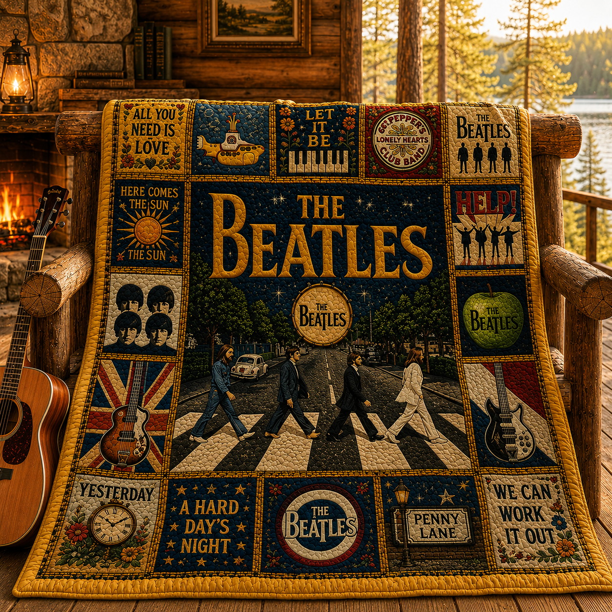 The Beatles Abbey Road Quilt Blanket – Here Comes The Sun Journey In Every Stitch